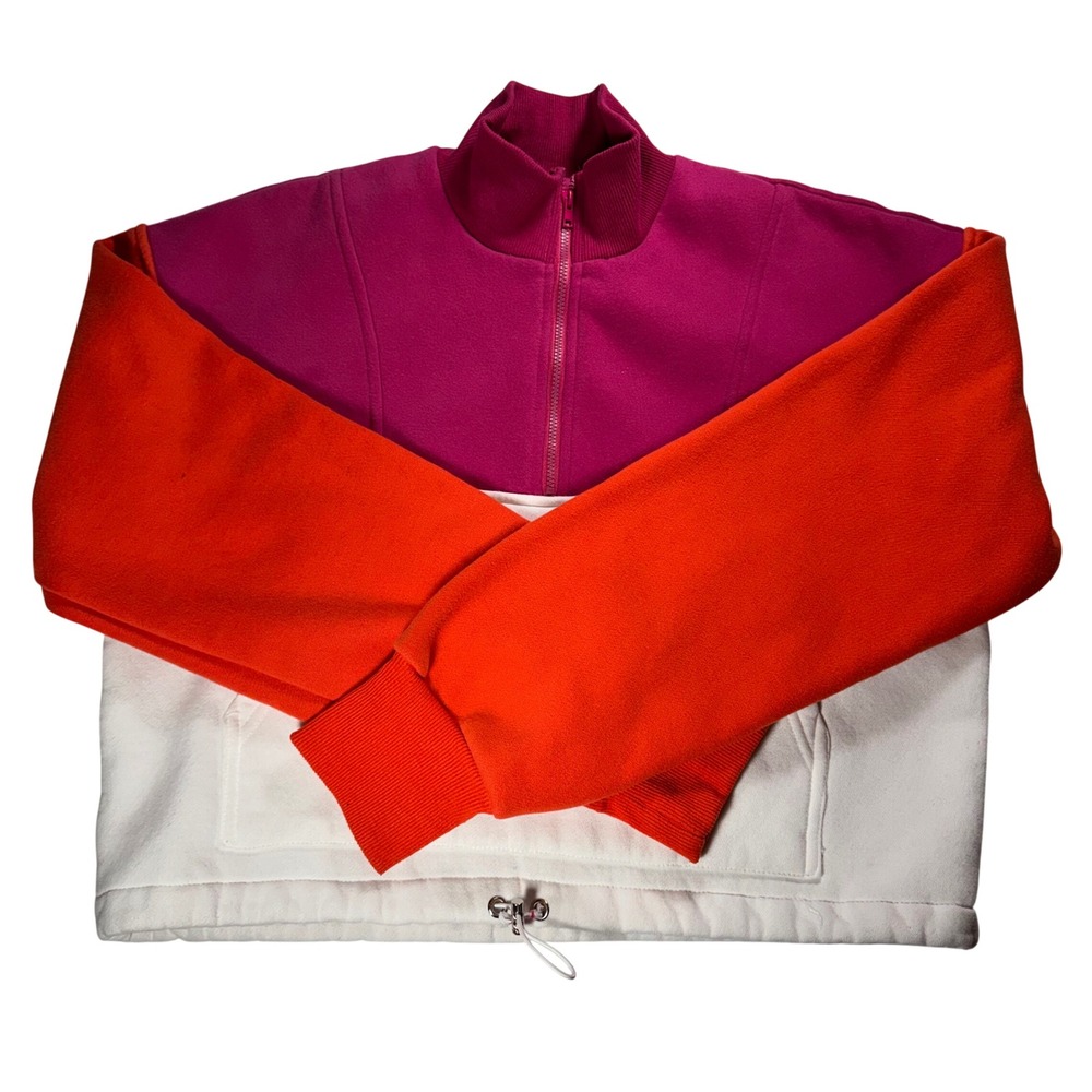 VICI SPORT‎ Colorblock Quarter Zip Cropped Fleece Sweatshirt Women's Size S